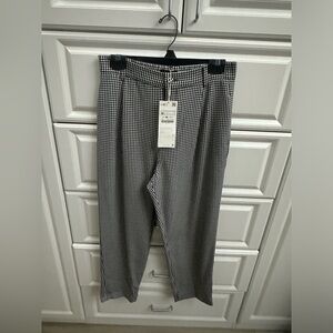 Capri style black and white gingham pants